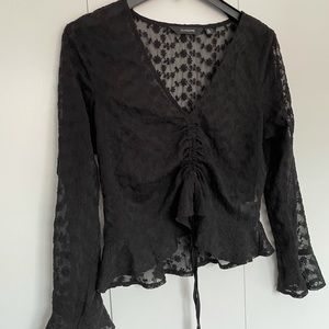 Glassons Semi Sheer rouched black top